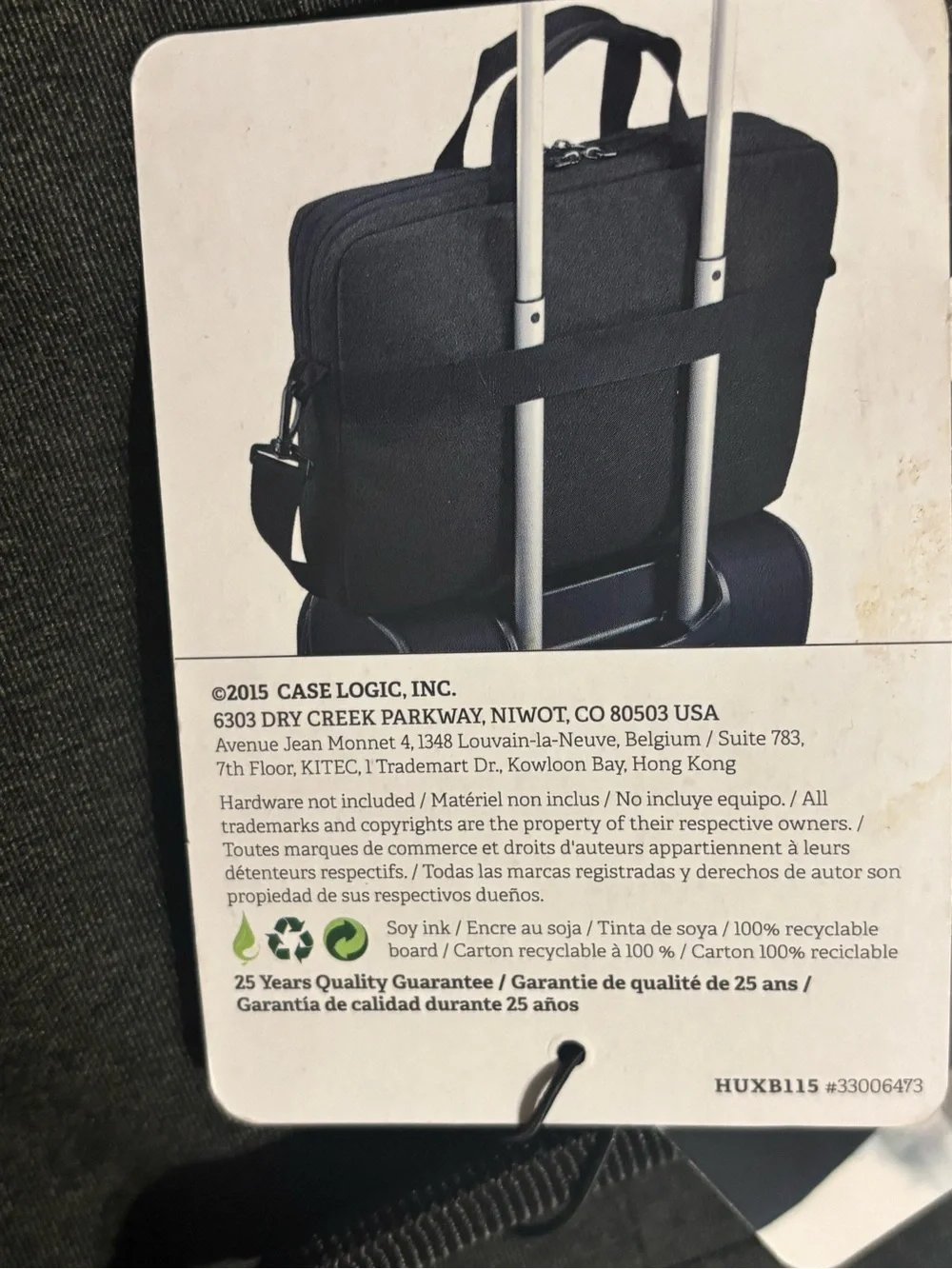 Case Logic 15.6” laptop bag NWT